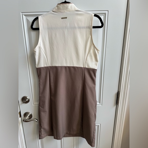 Tail Sleeveless Cream and Brown Golf Dress - Picture 2 of 9